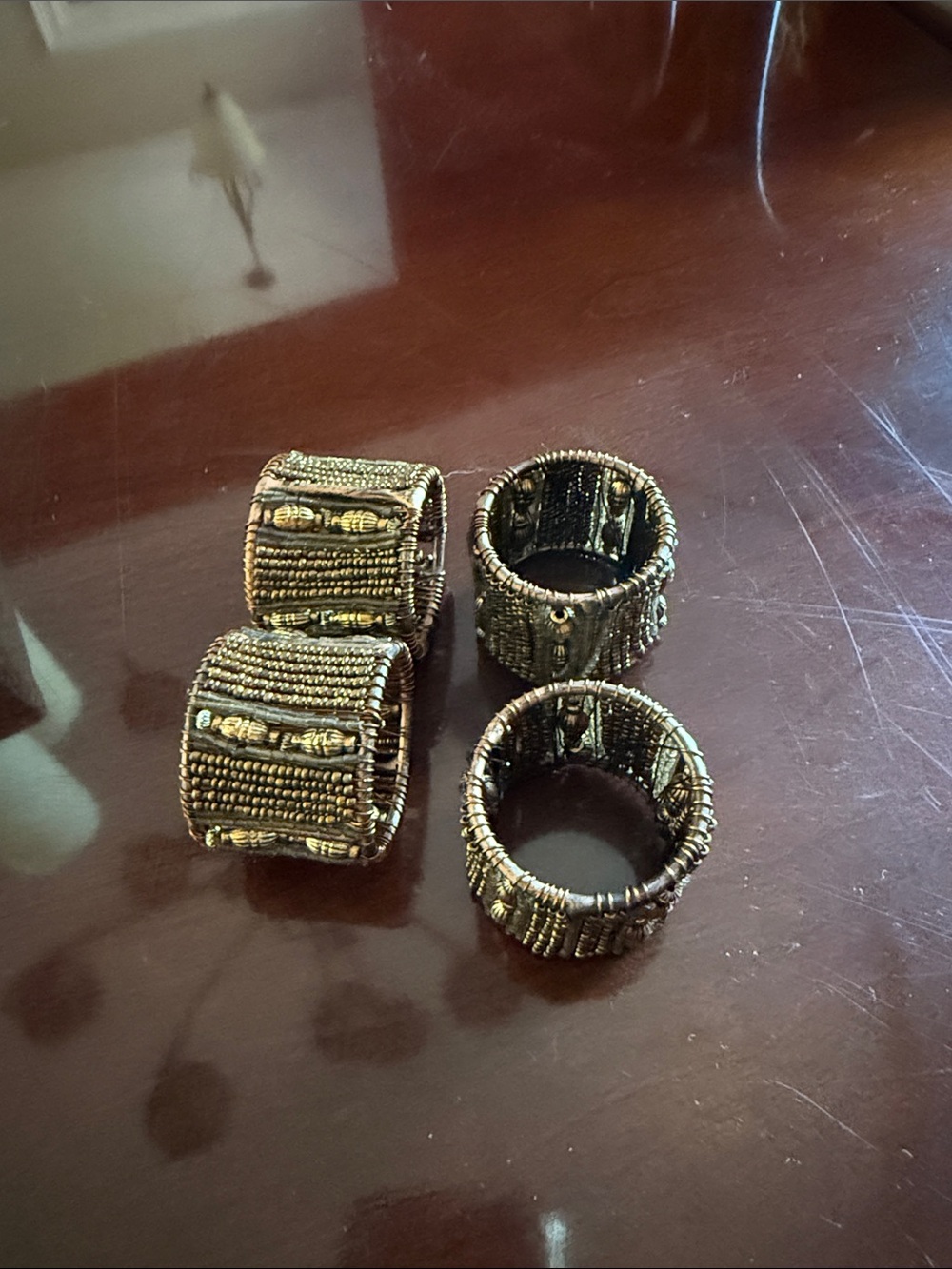 napkin rings - Antique Gold Tone